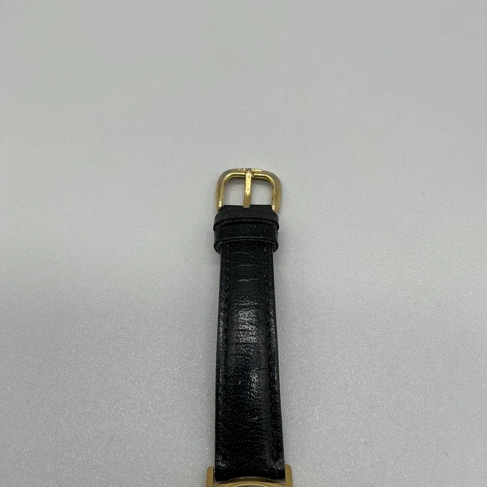 Vintage Fossil PC-7314 Women Watch 26mm Black Dial Gold Tone Rivole New Battery